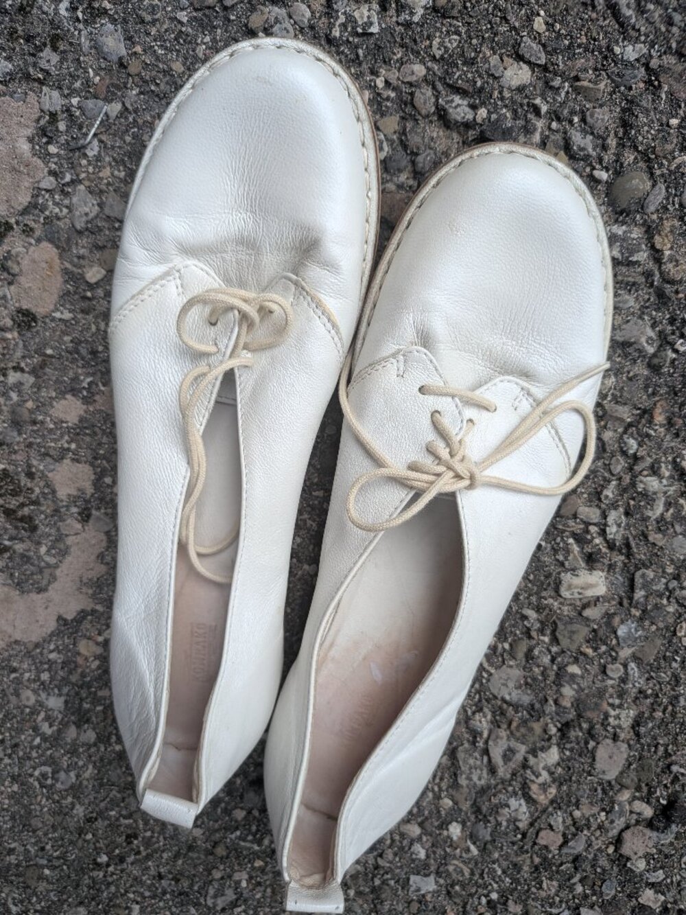 White leather shoes